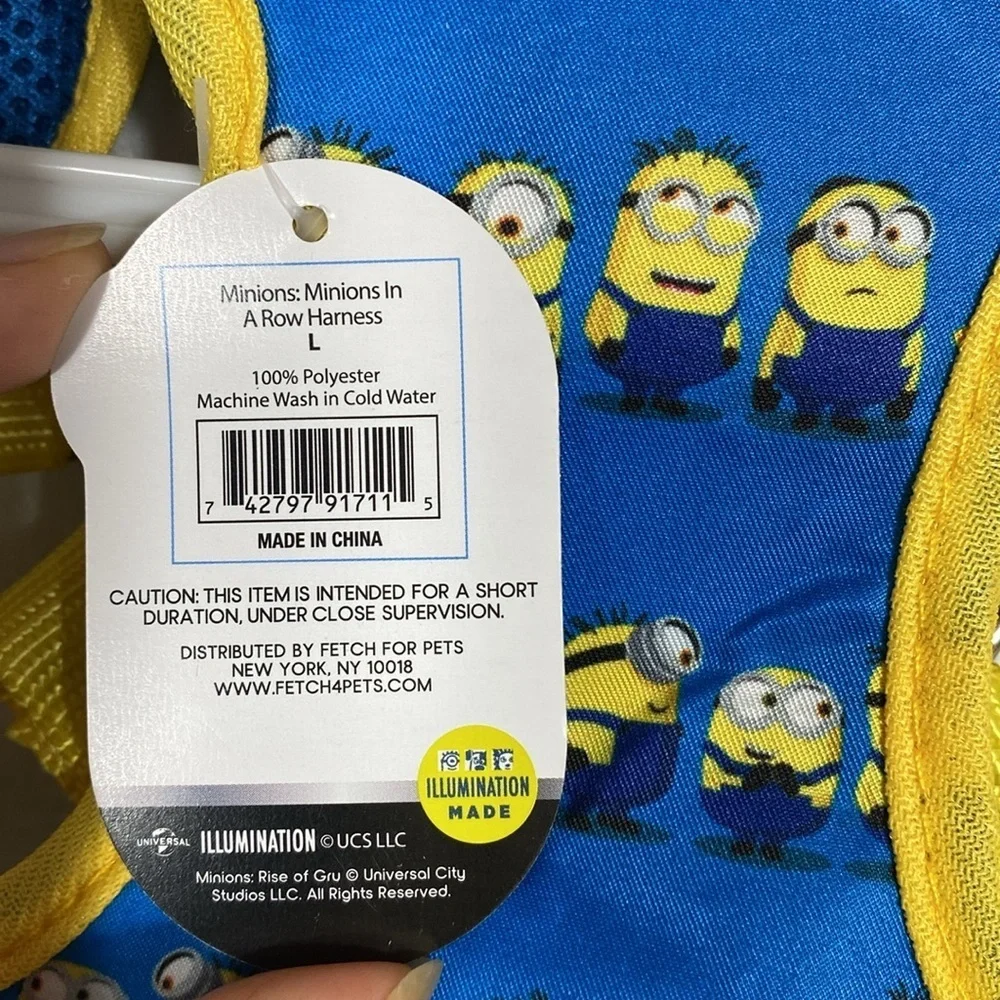 Yellow 'Good Grief' Dog Shirt and Harness Set Peanuts & Minions size Large
